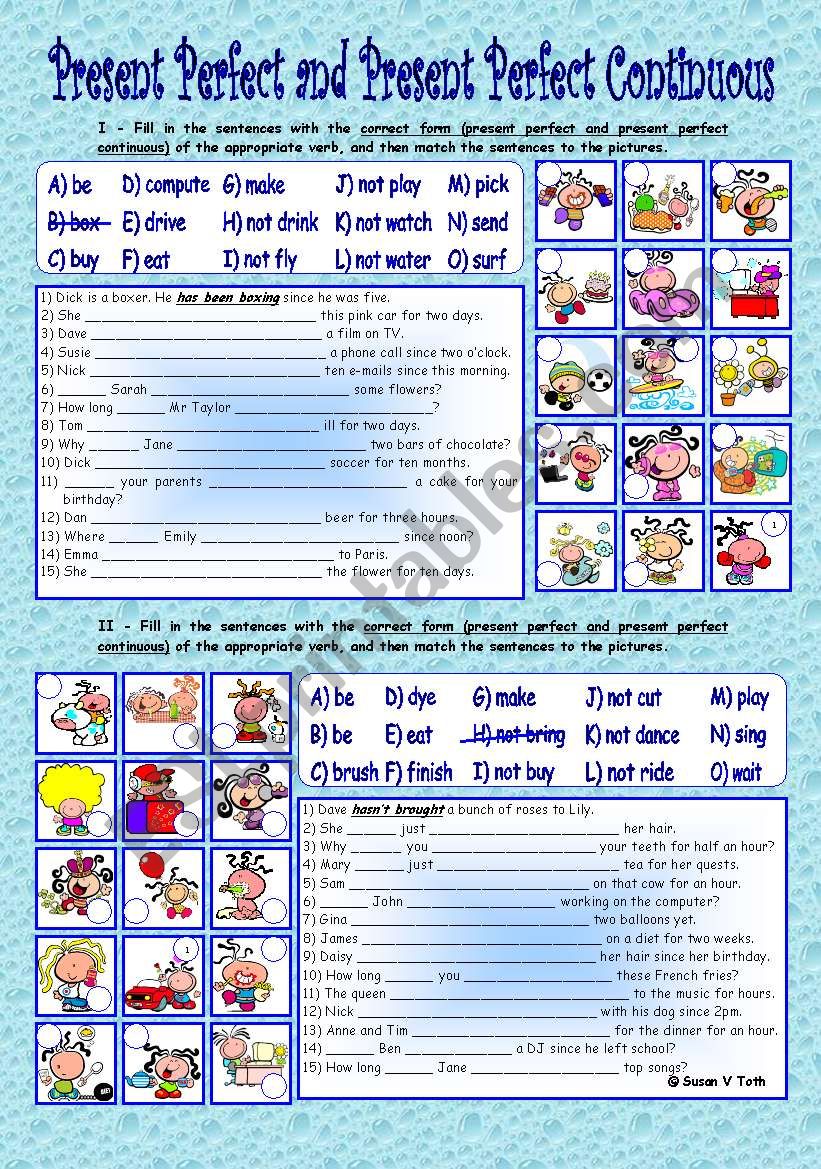 Present perfect and present perfect continuous * fully editable * with key