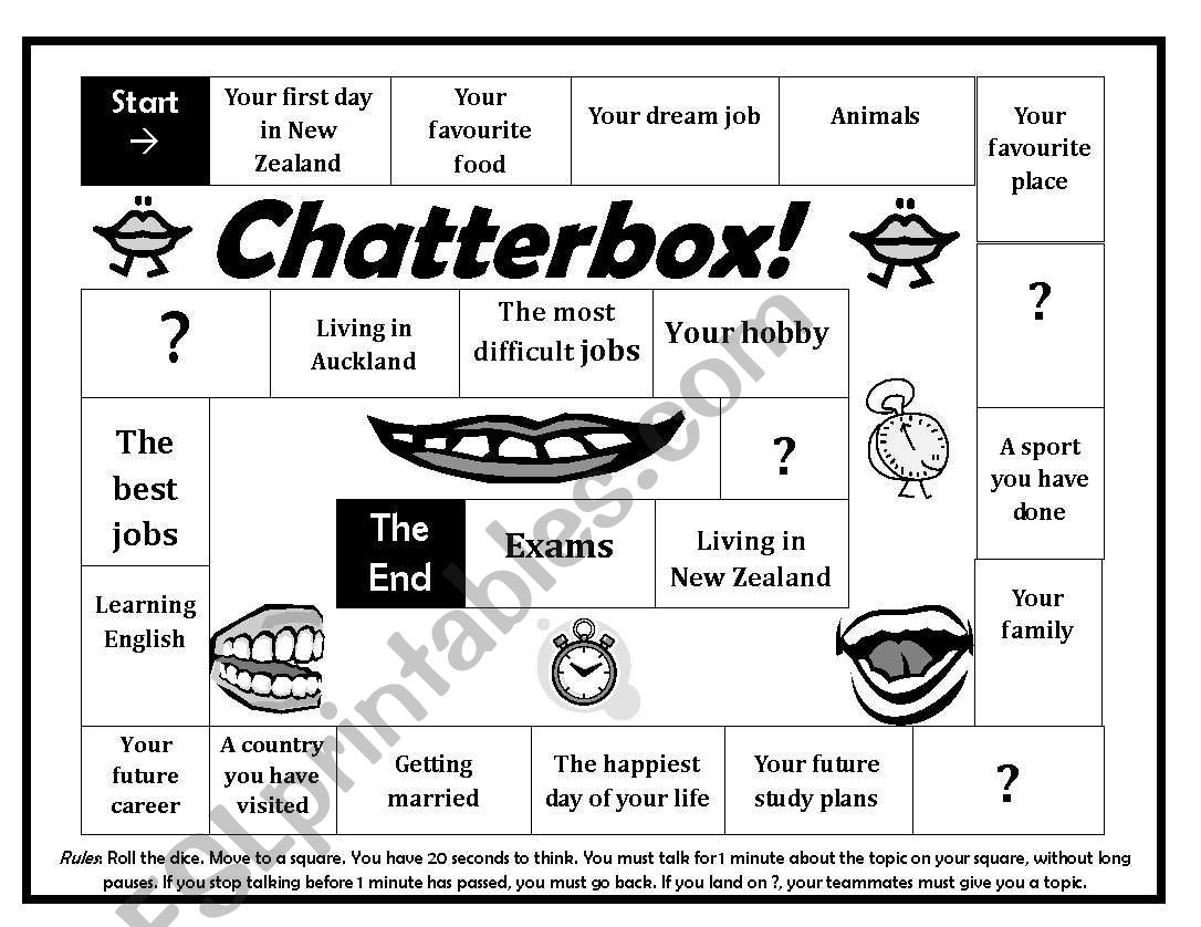 Chatterbox - a fluency board game