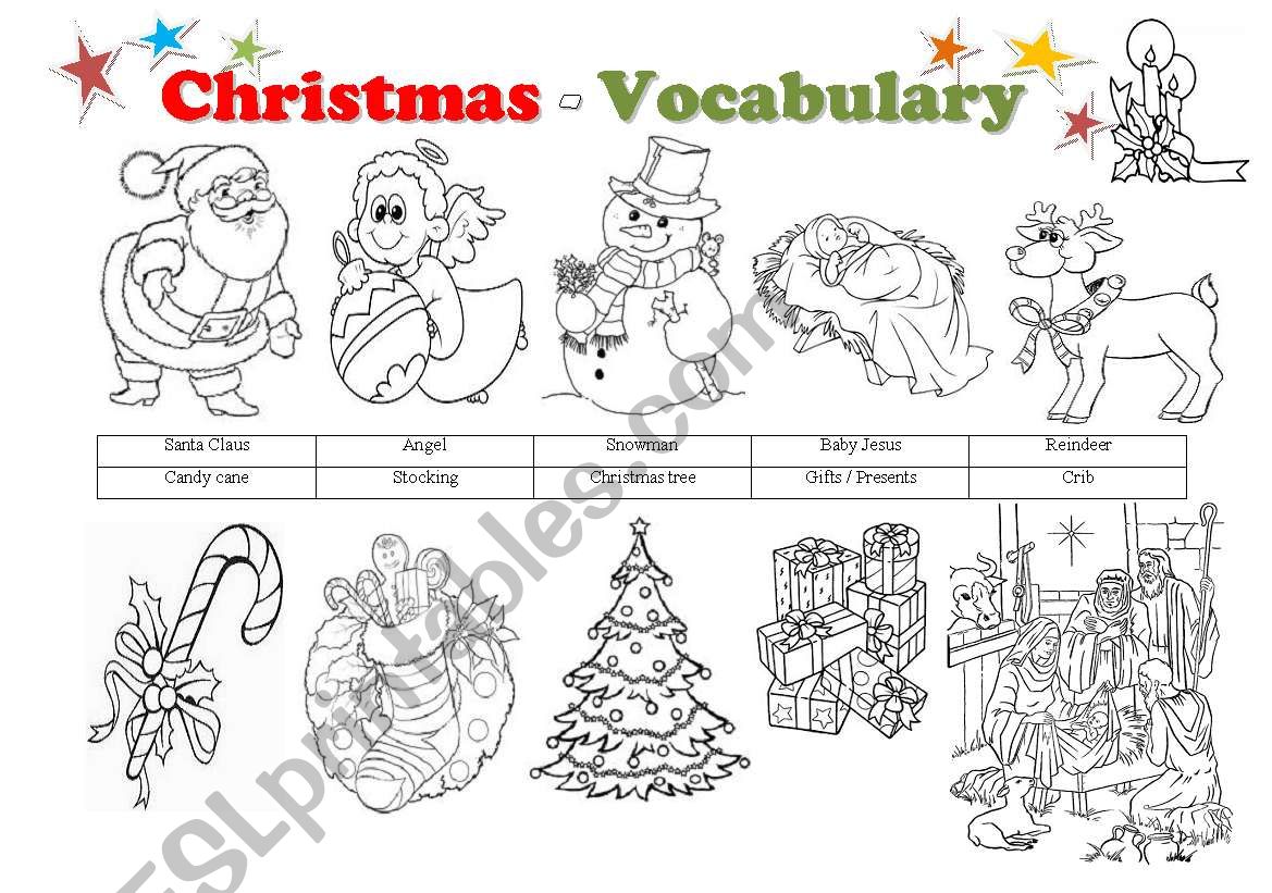 Christmas Vocabulary worksheet