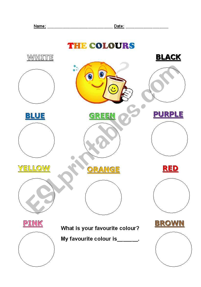 The Colours worksheet