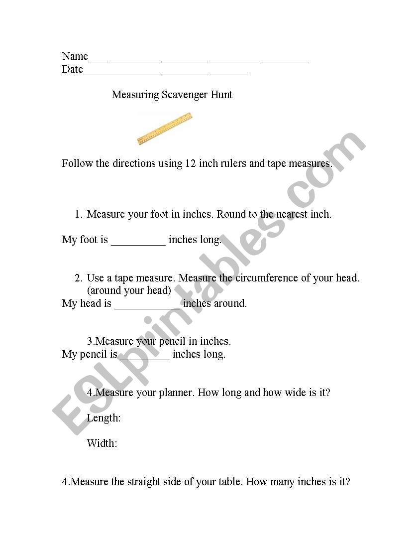 Measuring Life Skills Lesson worksheet