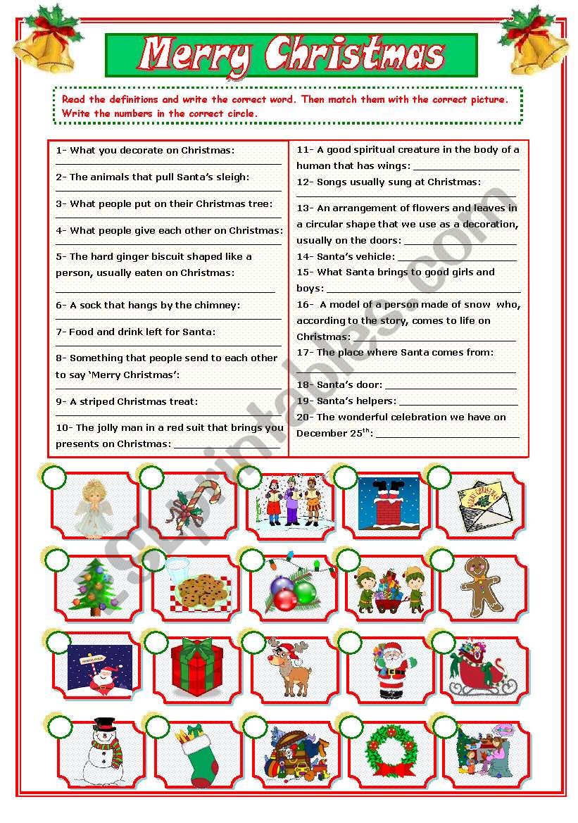 CHRISTMAS VOCABULARY (2/2) worksheet