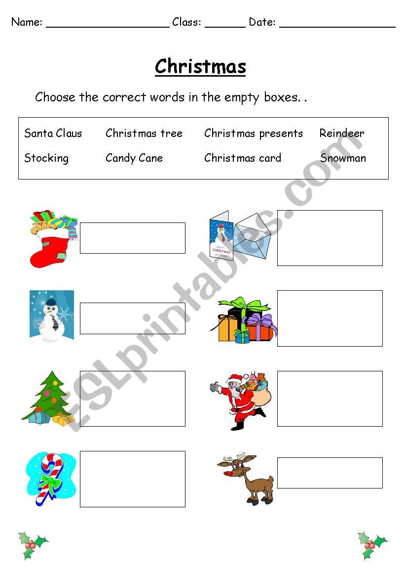 Christmas Words worksheet