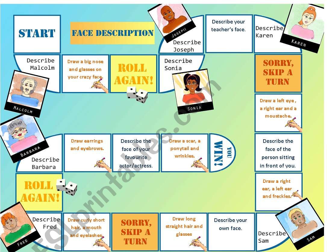 Board game - Facial description 1/3