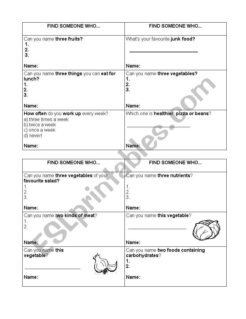 Find someone who... worksheet