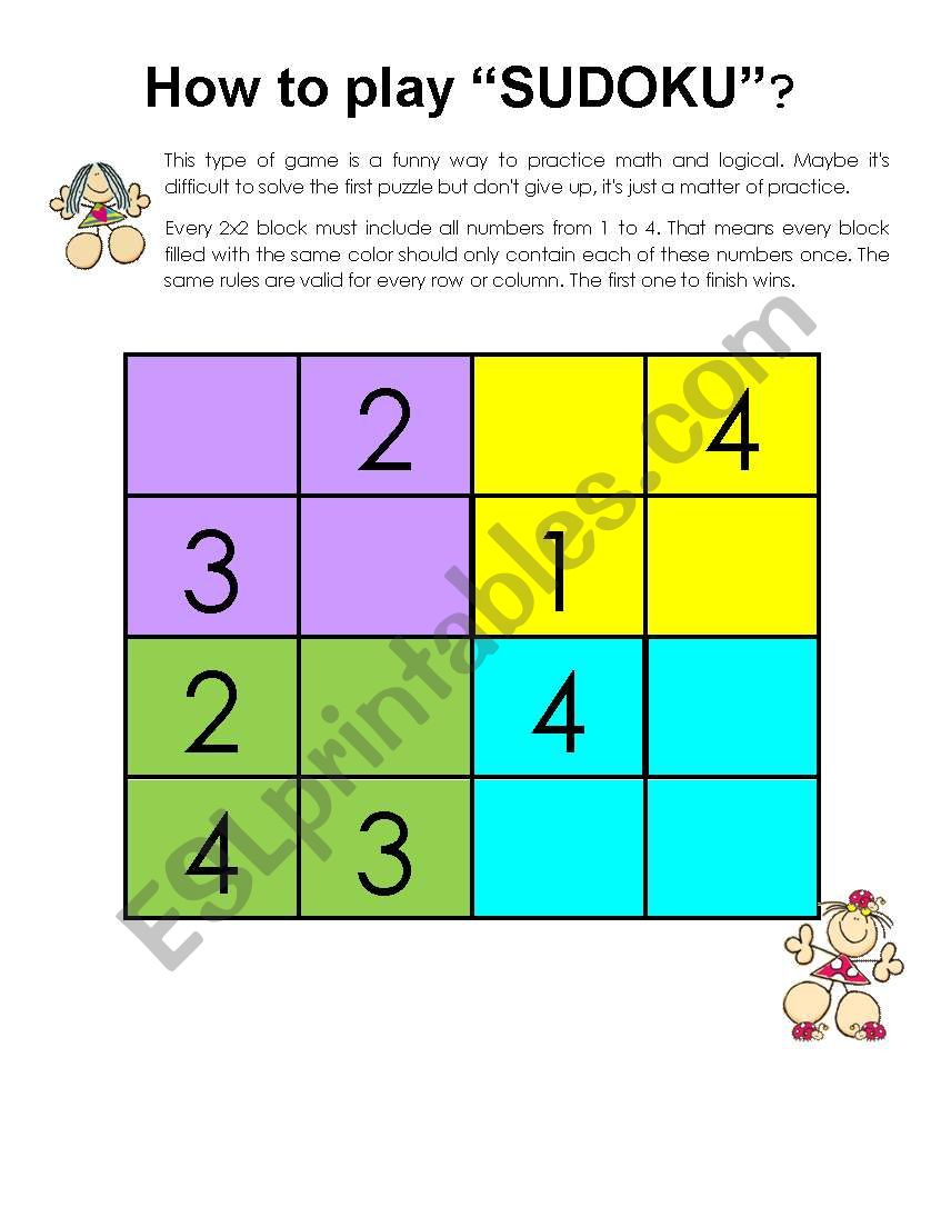 How to play sudoku worksheet