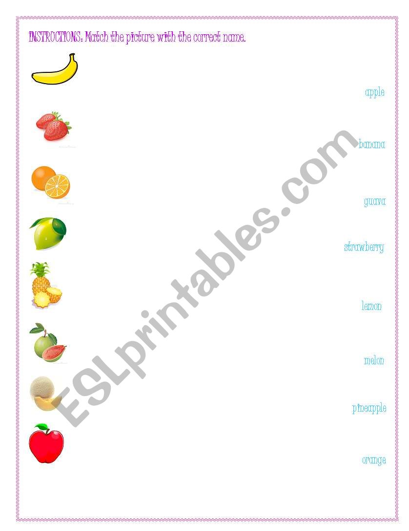 Fruit worksheet