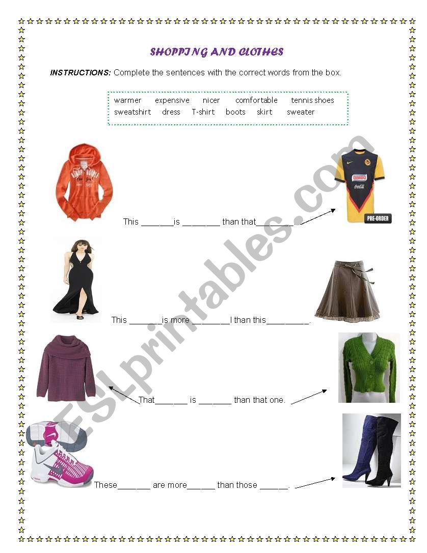 Shopping and Clothes (Comparatives)