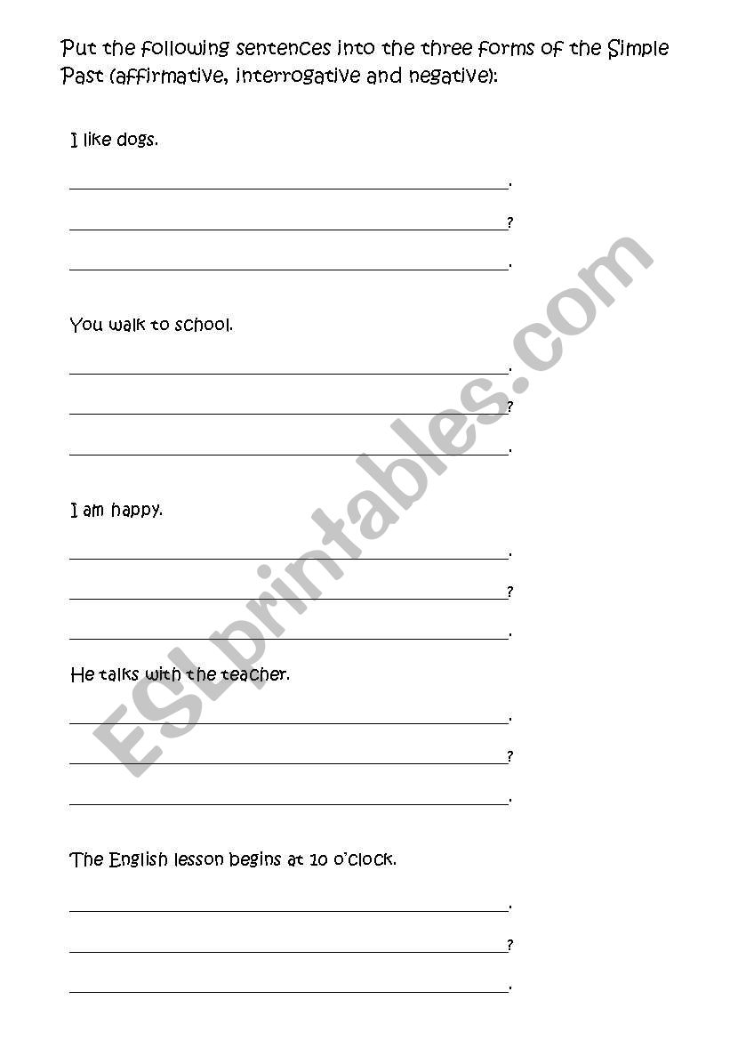 Past Simple  worksheet