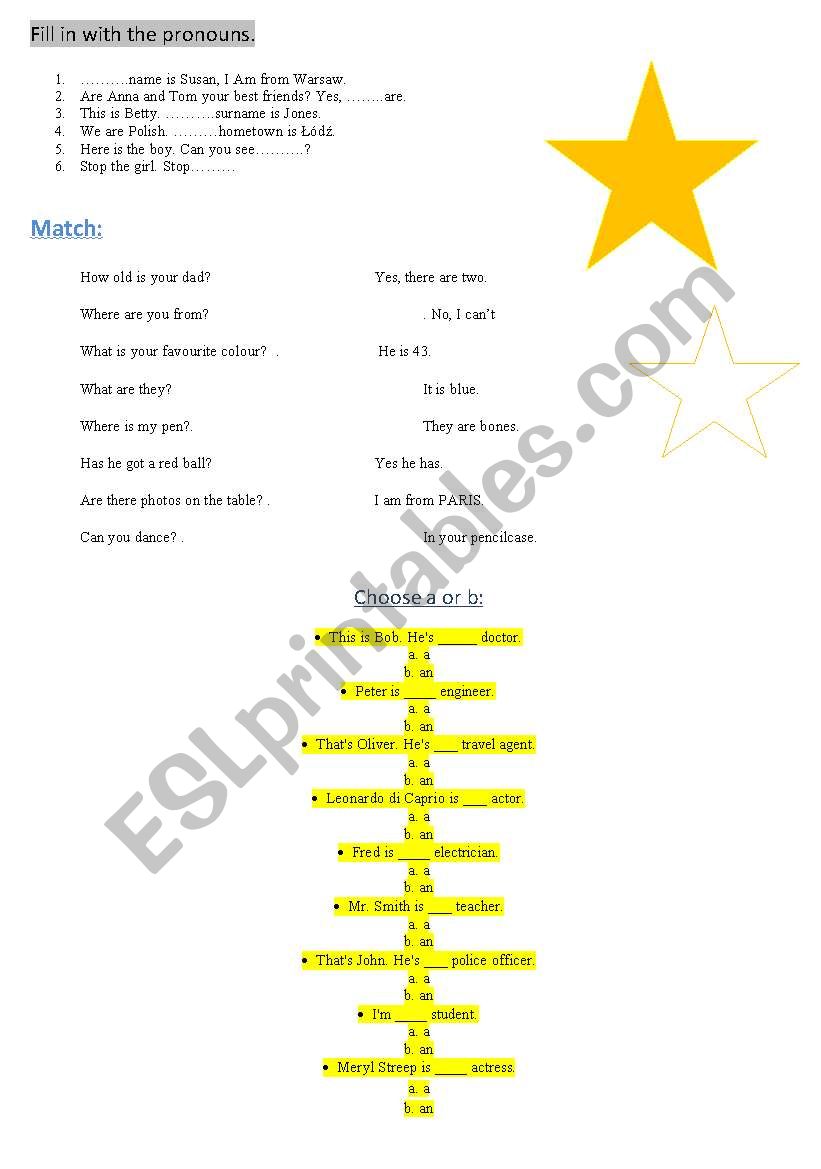 test age 10-14 worksheet
