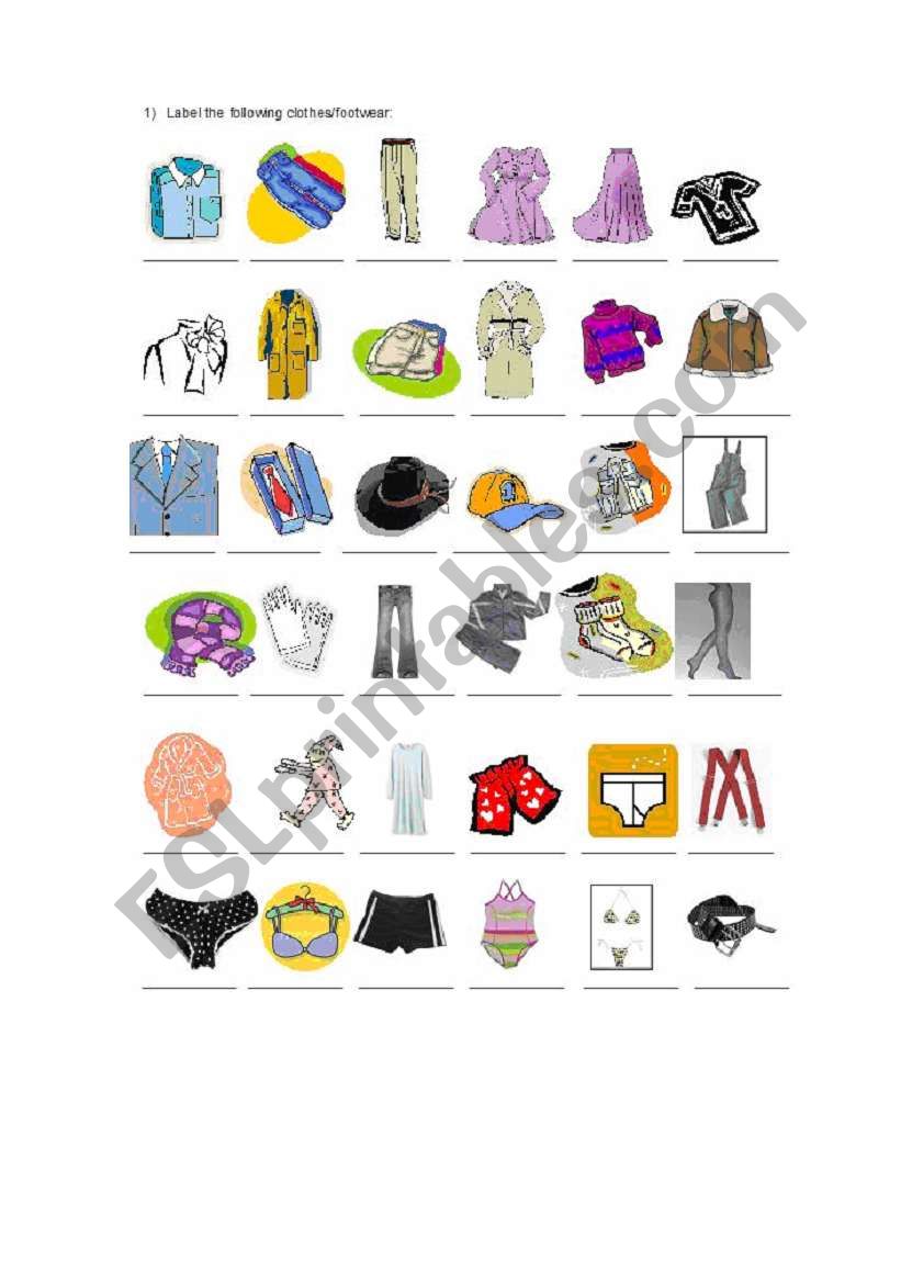 Clothes 1 worksheet