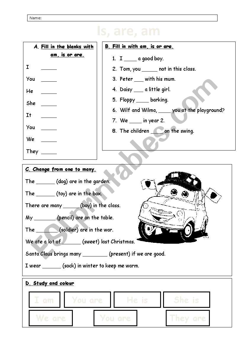 Verb to be worksheet