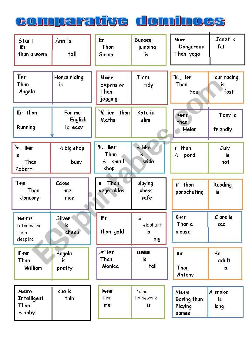  comparative dominoes worksheet