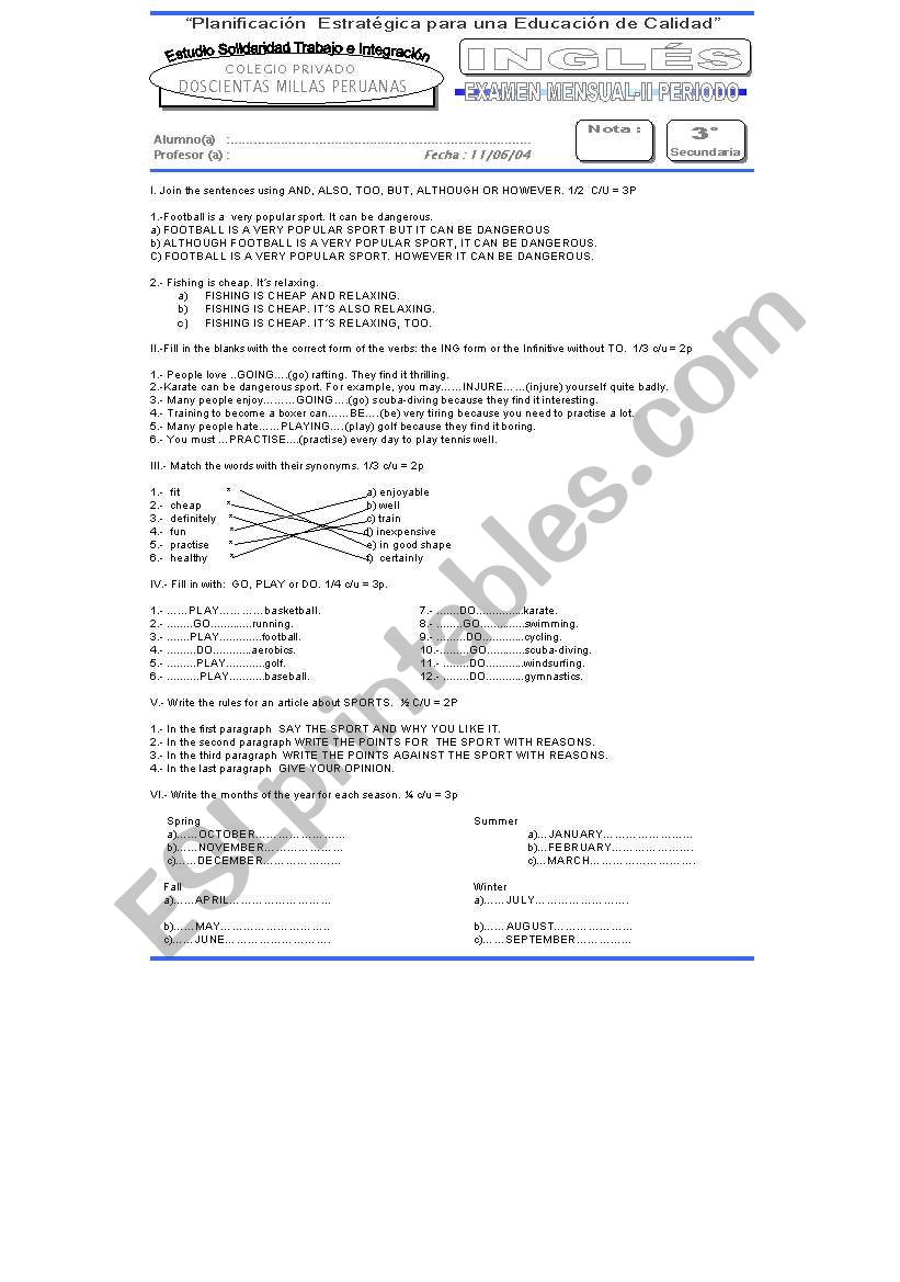 exam june  worksheet