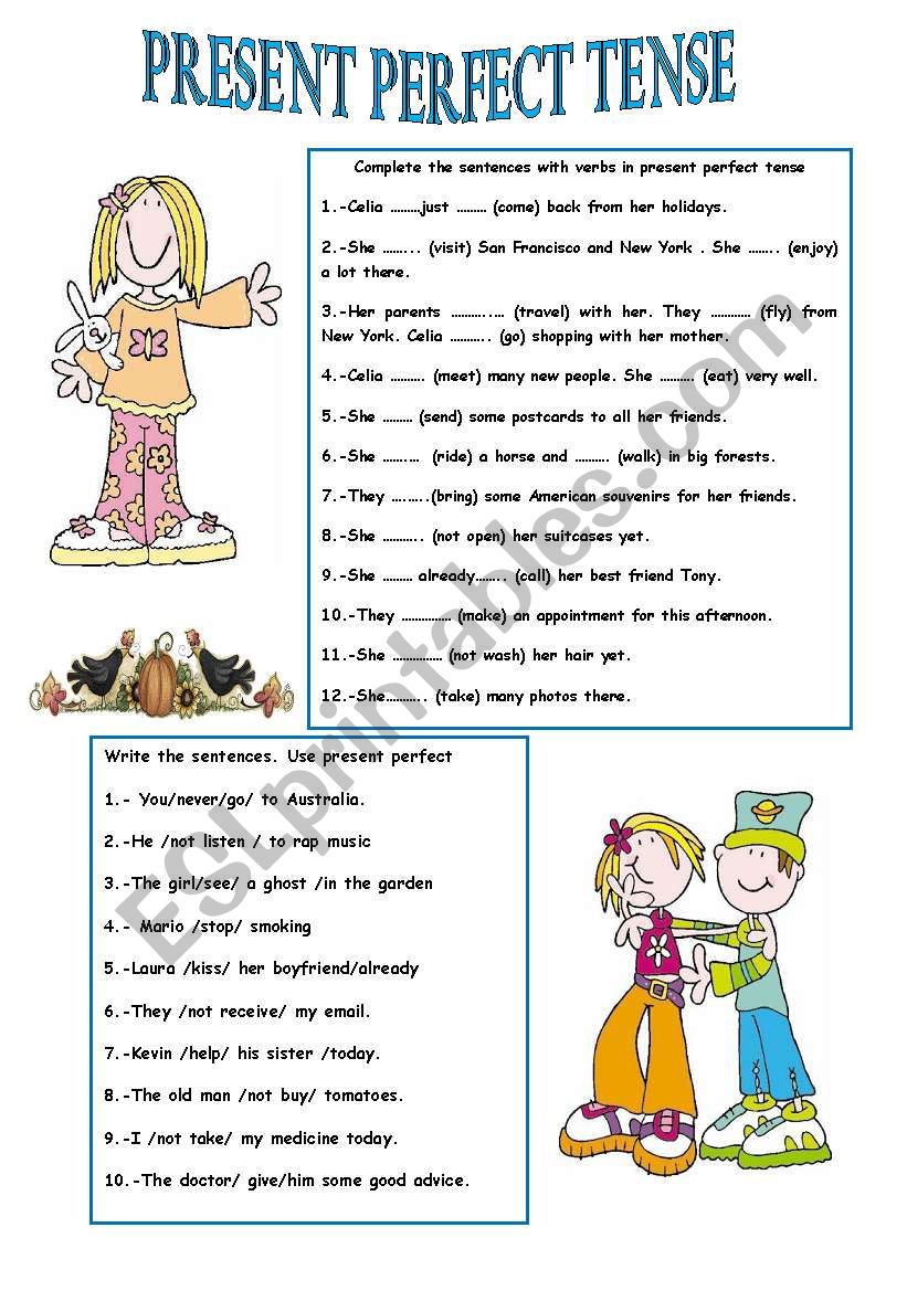 PRESENT PERFECT TENSE worksheet