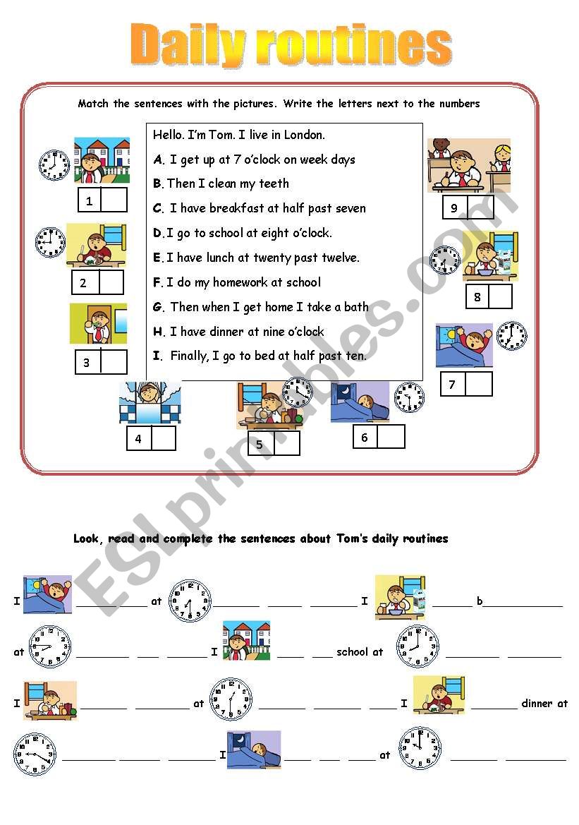 DAILY ROUTINES worksheet