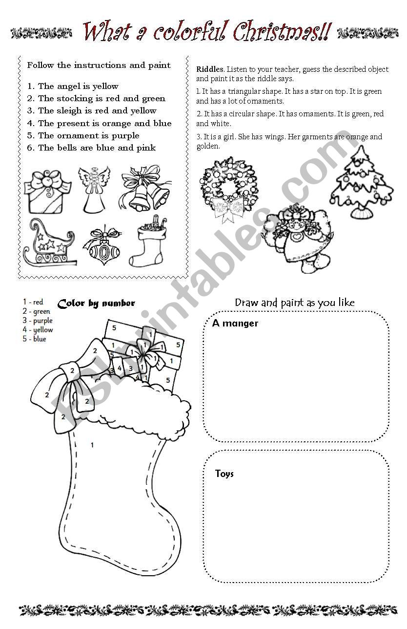 What a colorful Christmas! worksheet