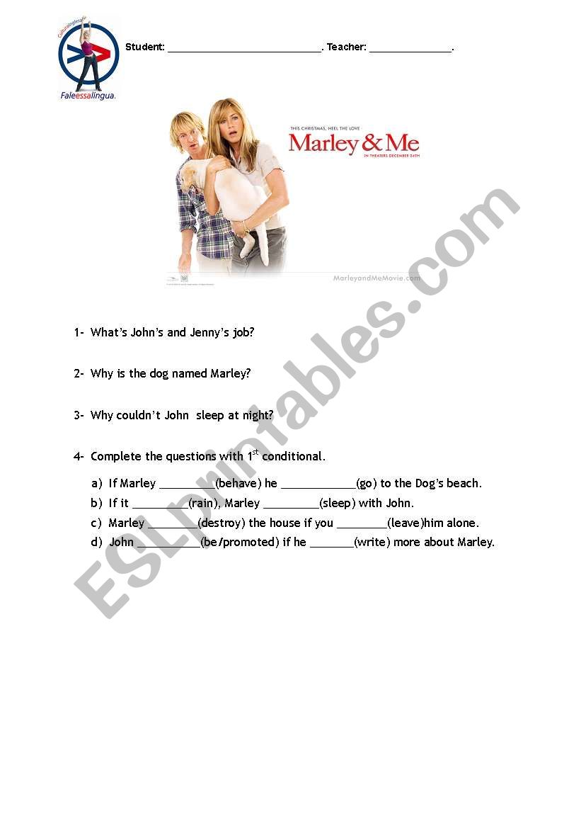 Marley and Me Video Lesson worksheet