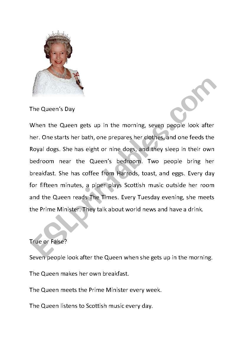 The QueenÂ´s Day worksheet