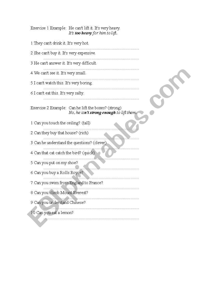 Complaining worksheet