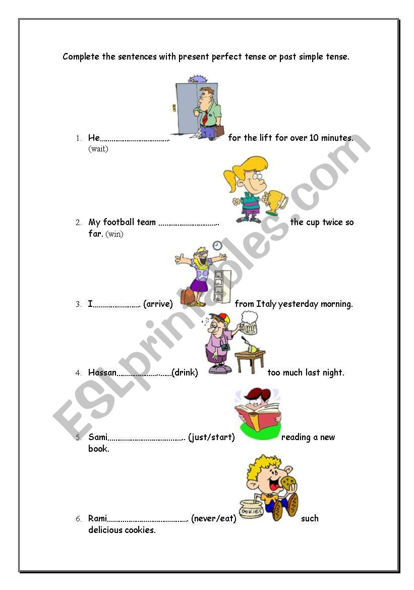 present perfect worsheet worksheet