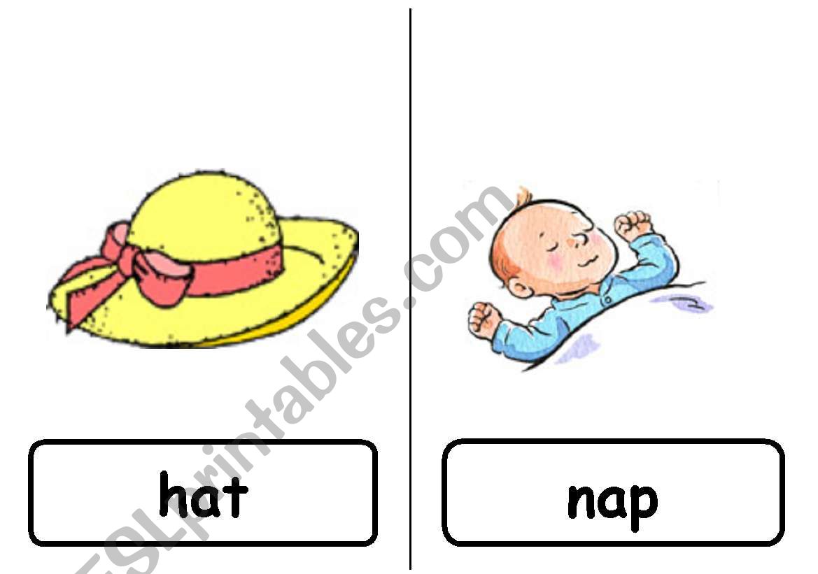 Flash cards-Short a-2 worksheet