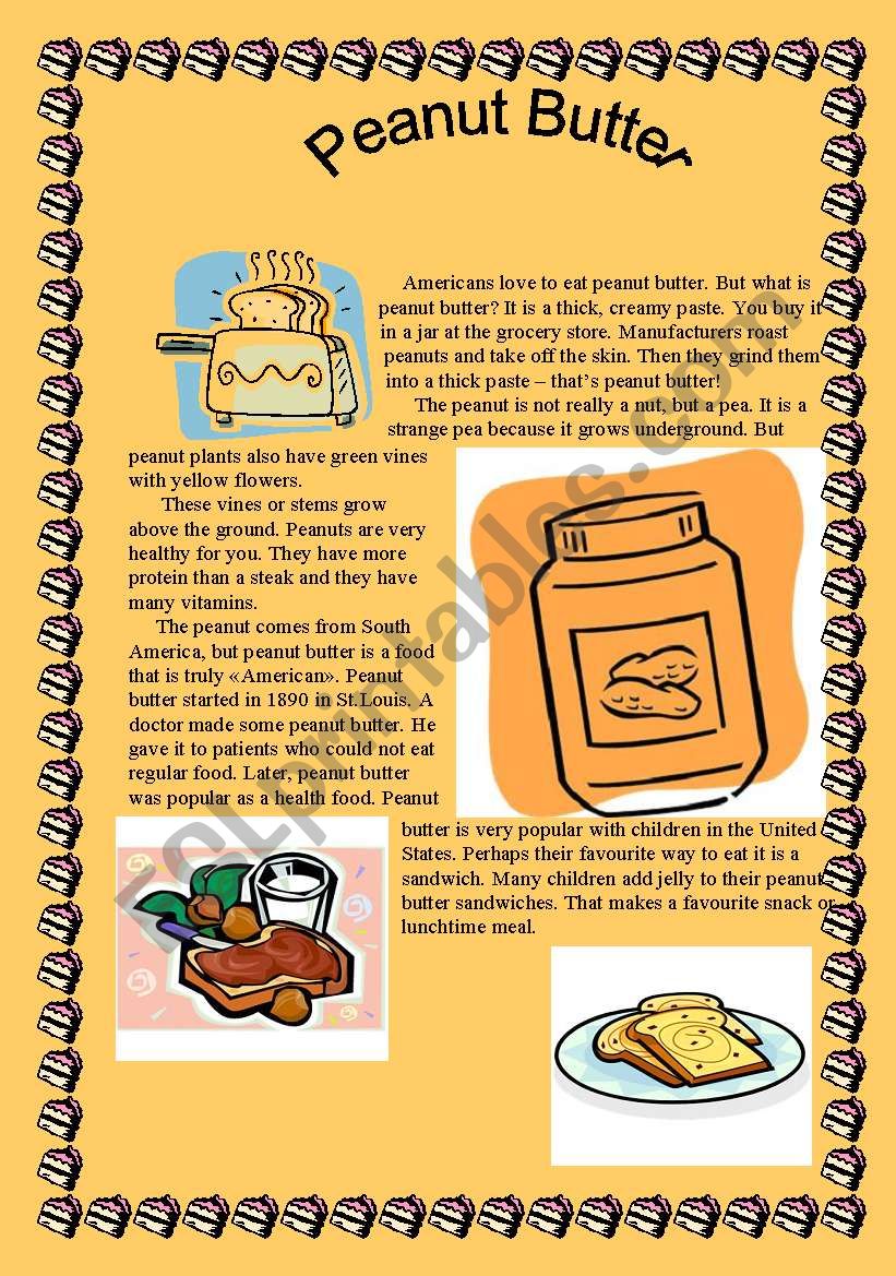 Peanut Butter worksheet