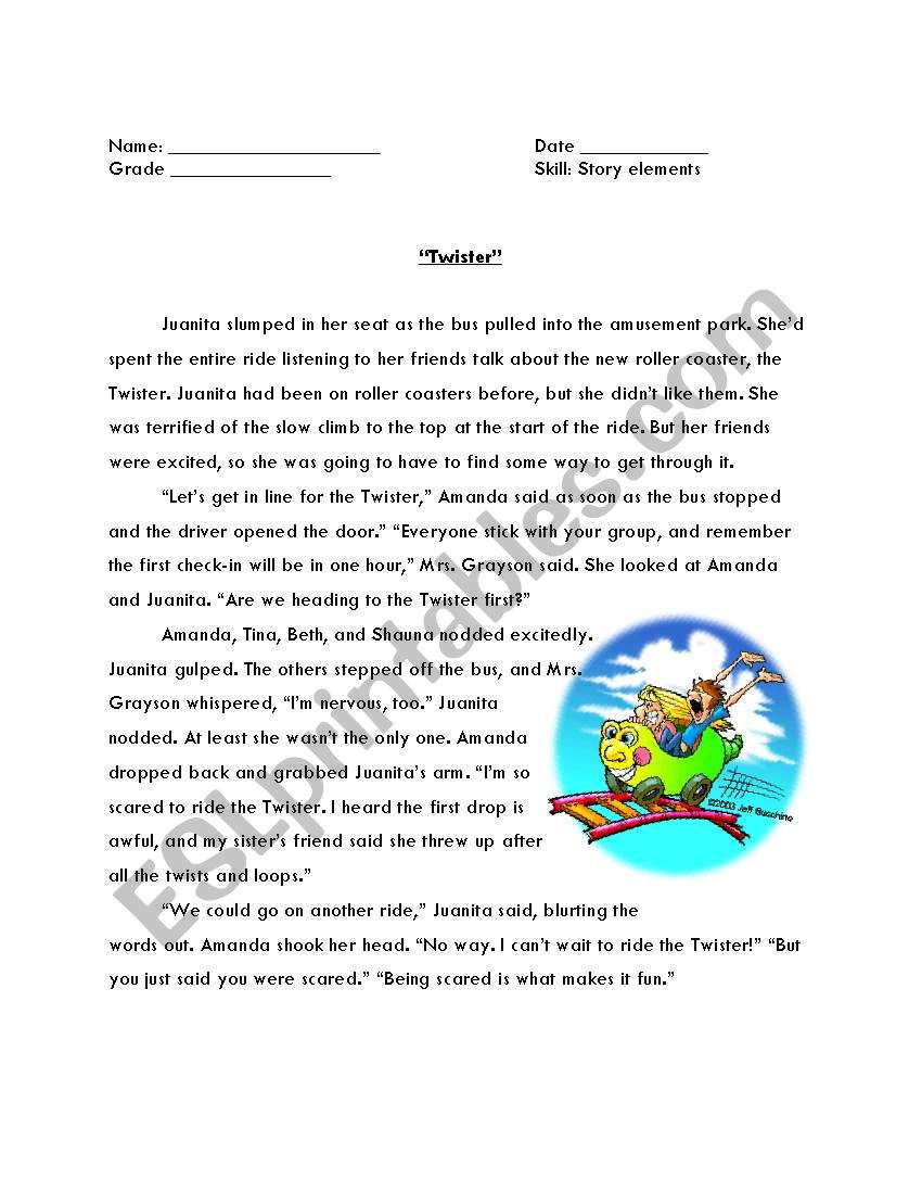 Twister worksheet