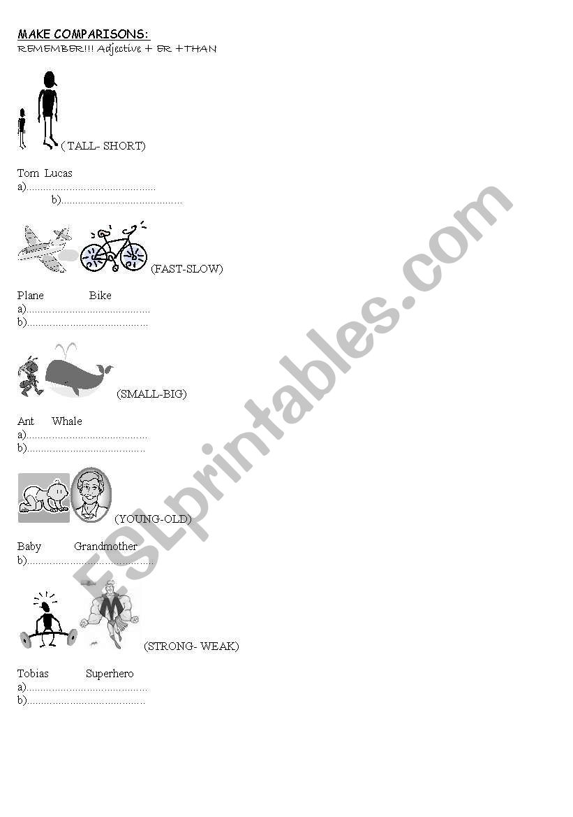 make comparisons: short adjectives