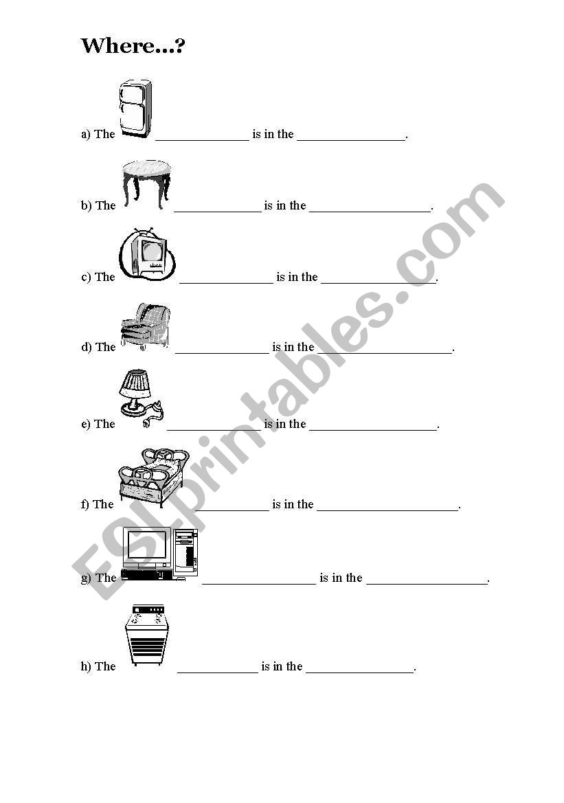 Where?  worksheet