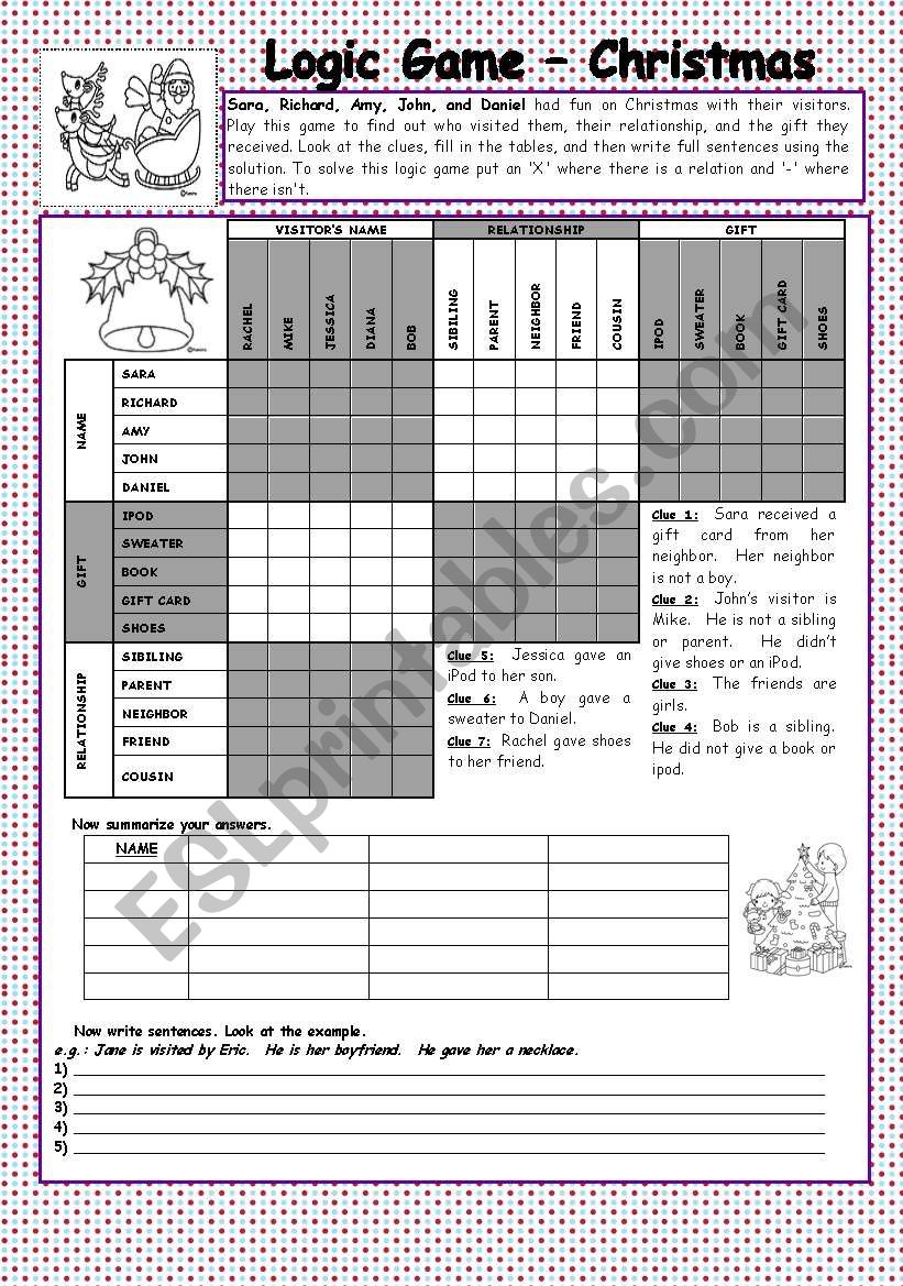 Christmas Logic Game (Key Included)