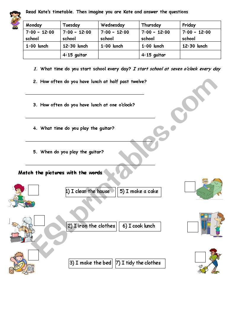 DAILY ROUTINES worksheet