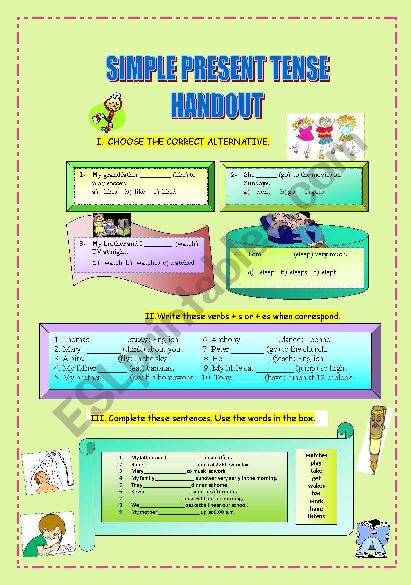 Present Simple Handout worksheet
