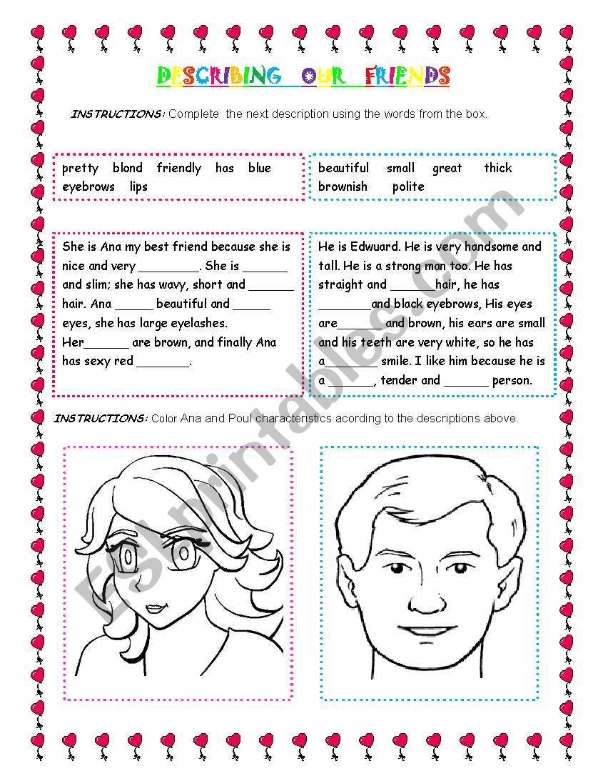 Describing People worksheet