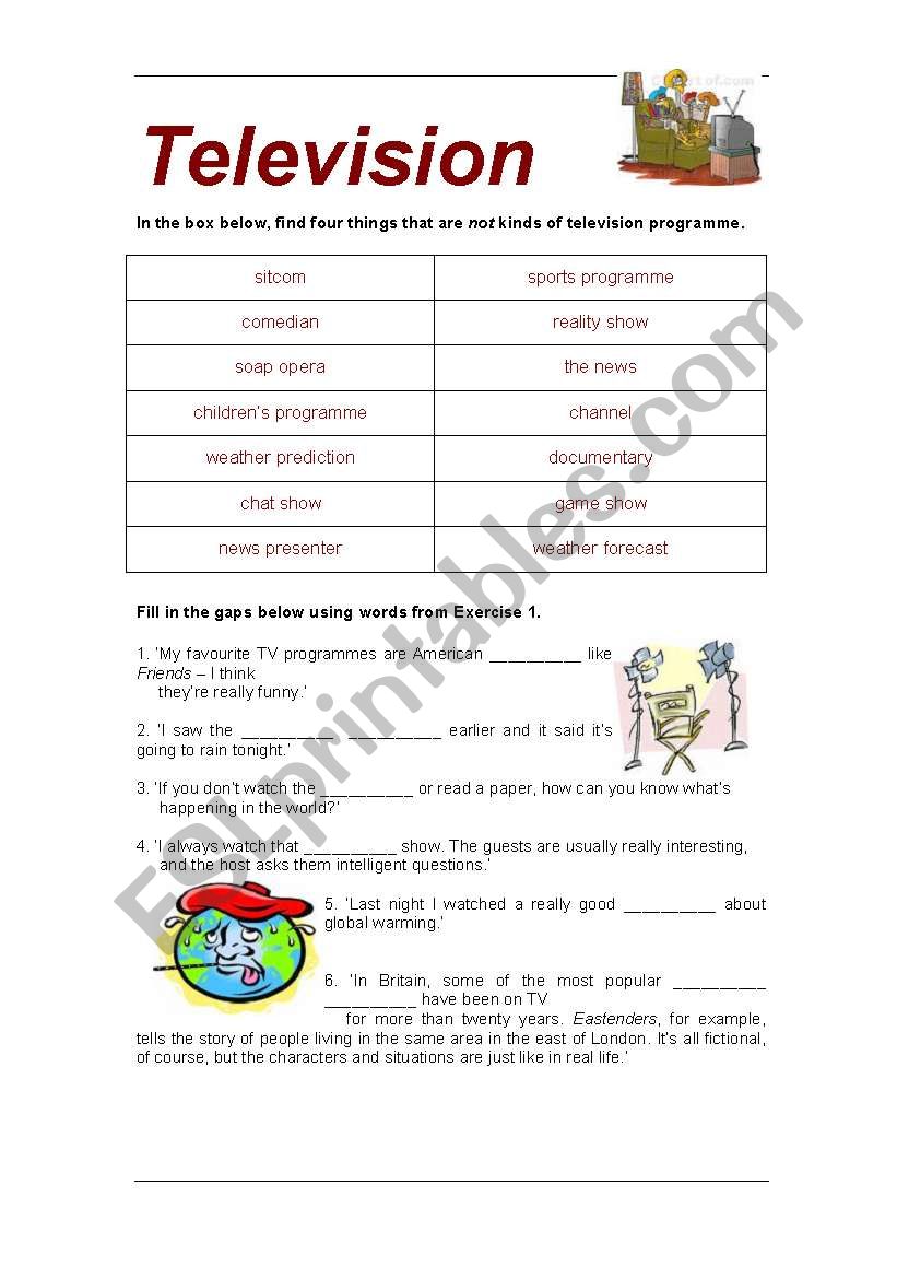 Television worksheet