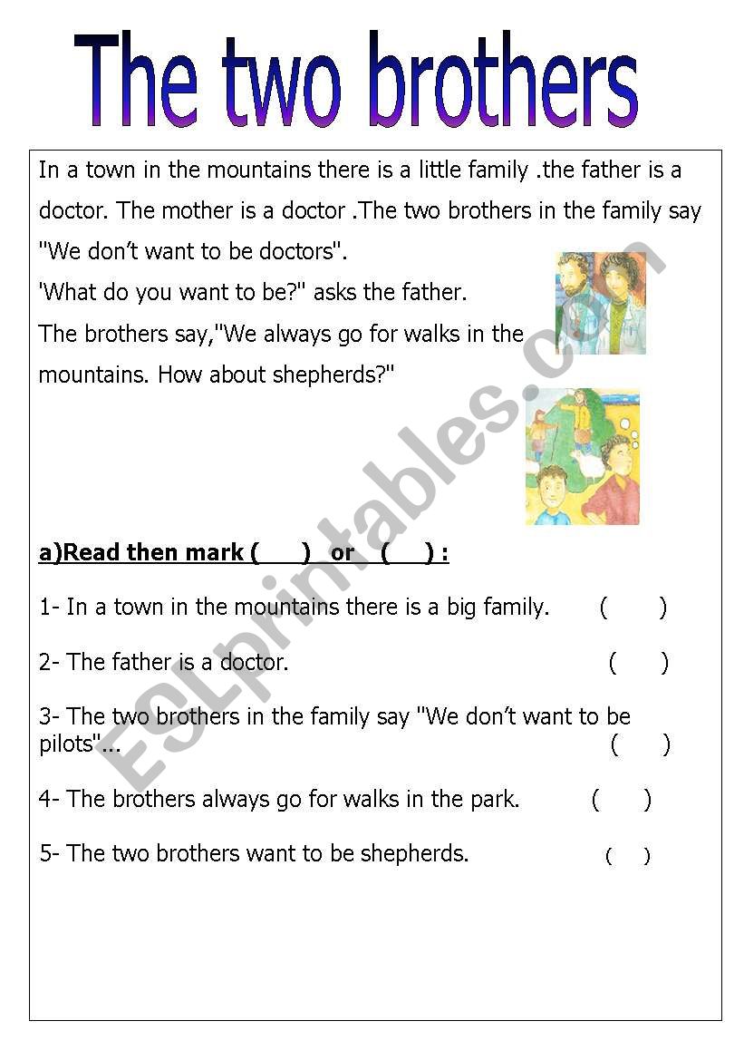 two brothers worksheet