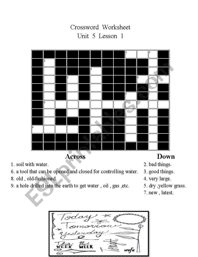 crossword about  different items
