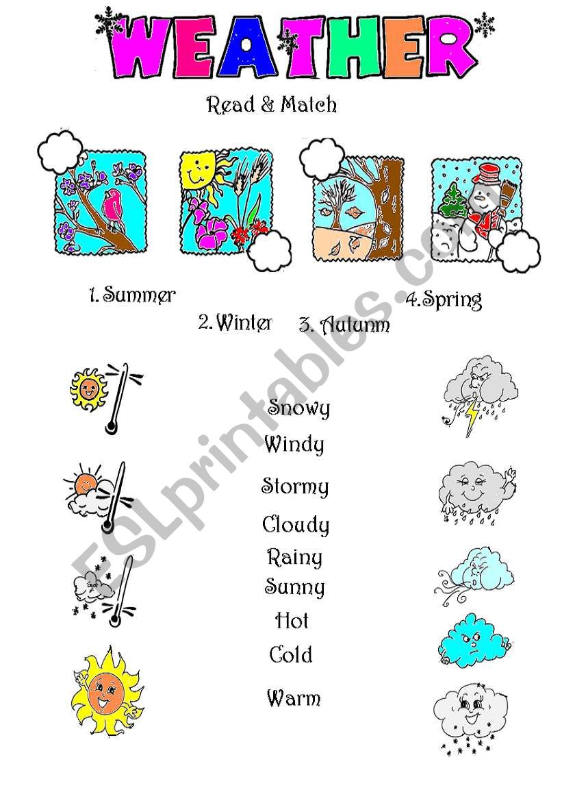 weather matching worksheet