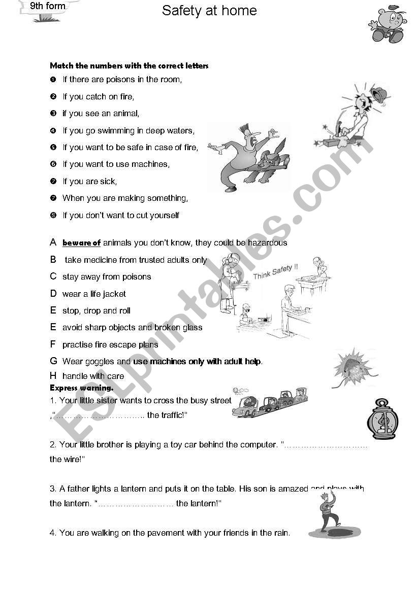 Safety rules worksheet