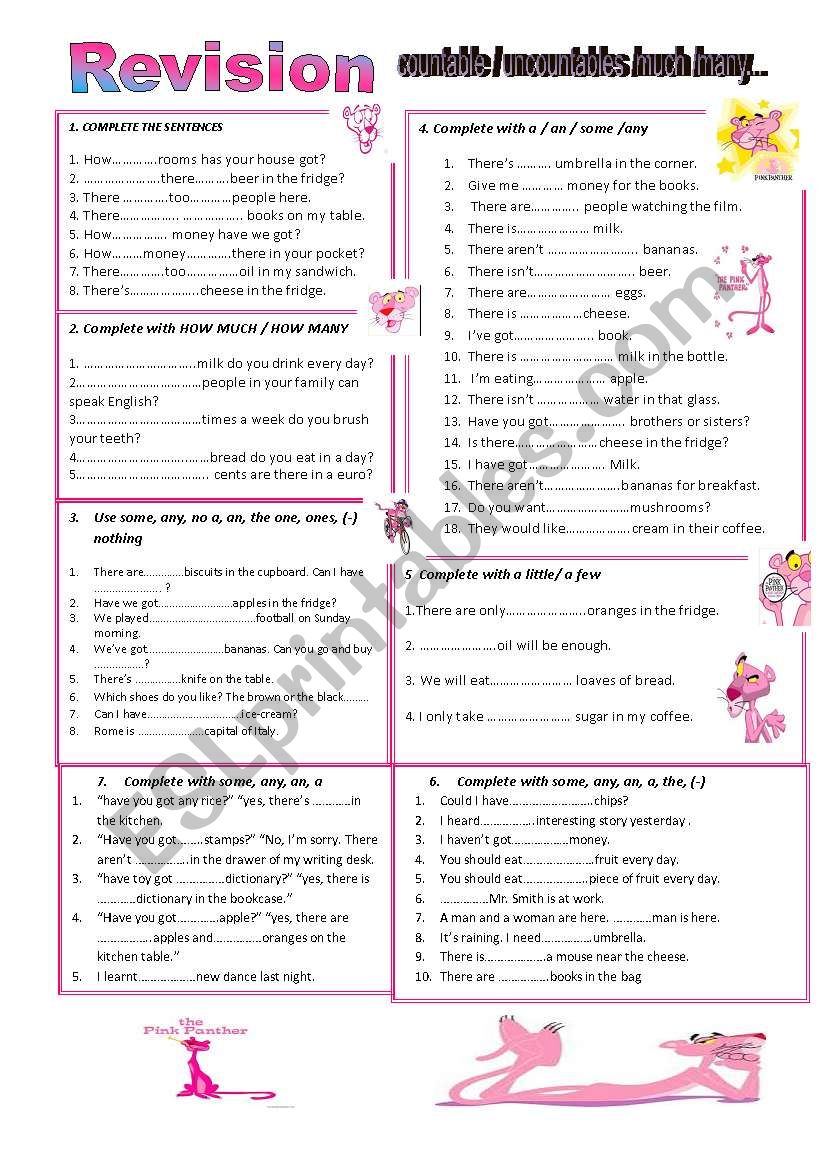 countable and uncountable worksheet