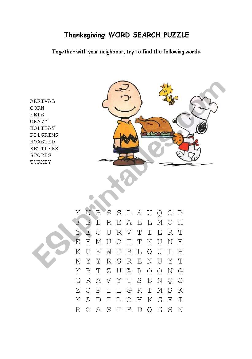 word search puzzle thanksgiving 