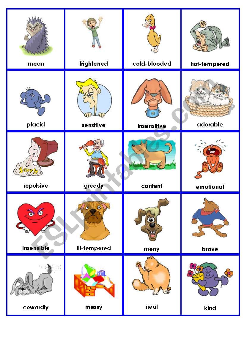 Describing people - personality (Opposites Dominoes) P. 4