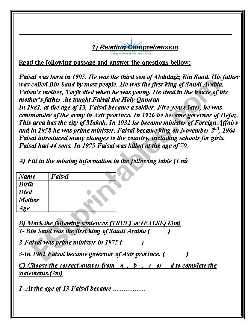 comprehension&compsition exercise