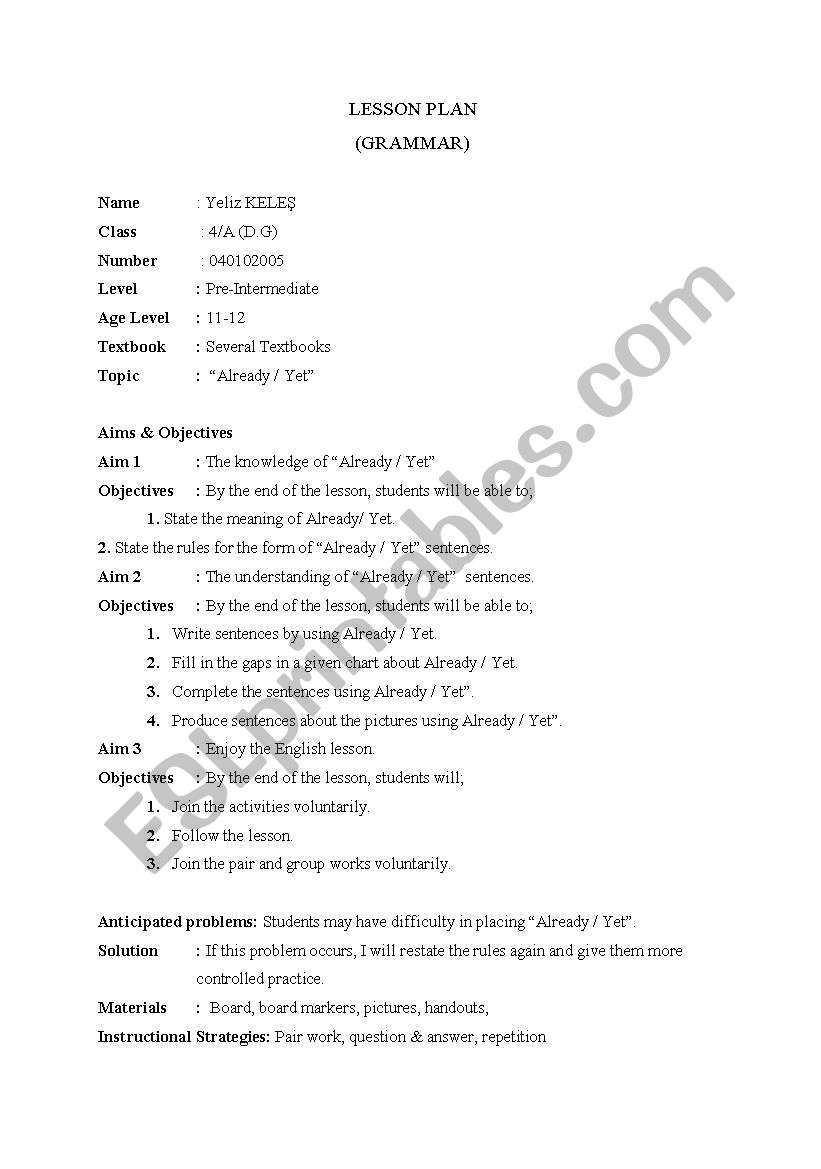 Superlative Lesson Plan worksheet