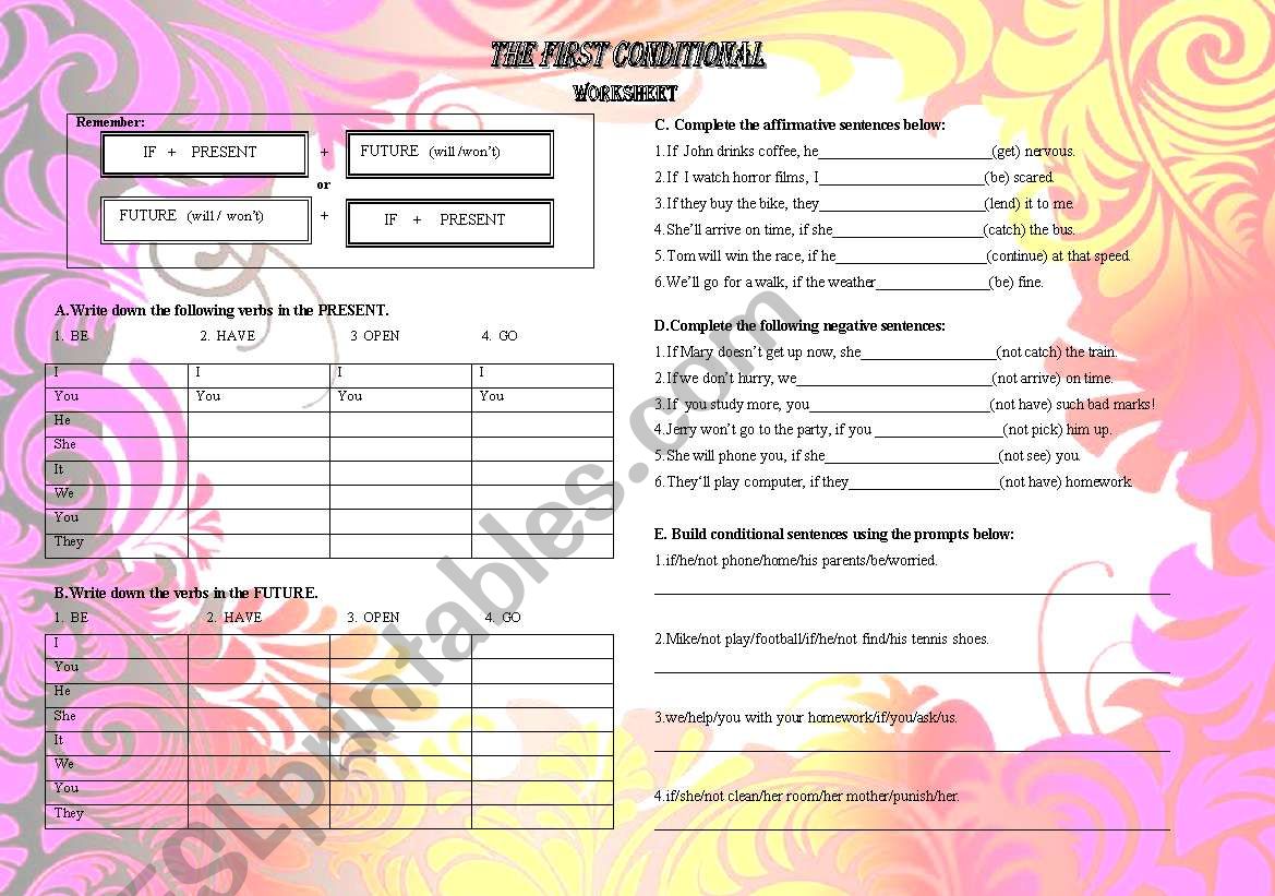 First Conditional worksheet