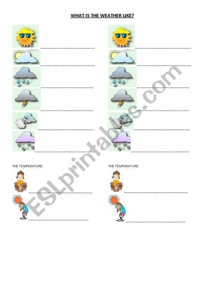 What is the weather like? worksheet