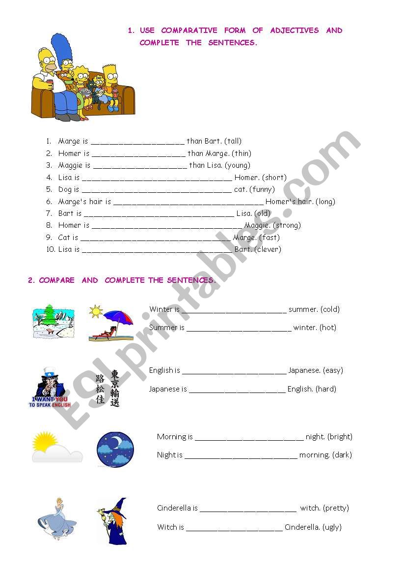 comparative of short adjectives