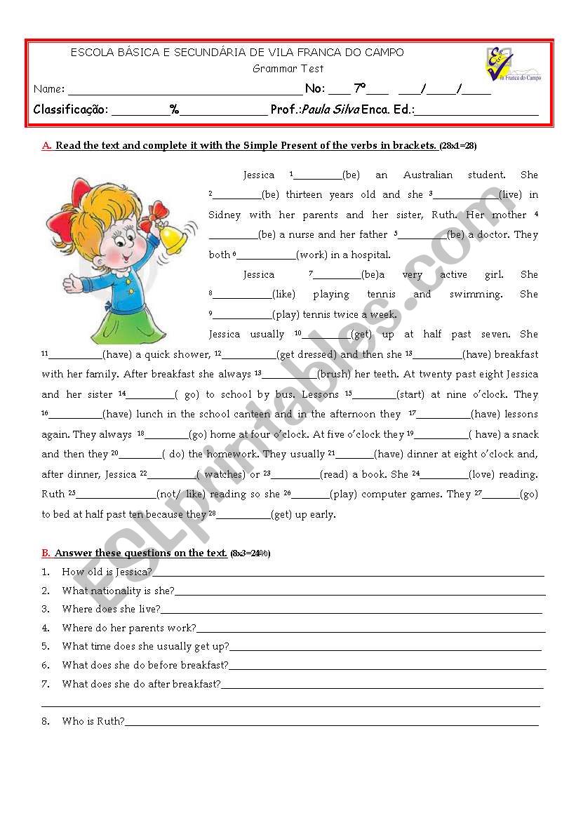 Daily Routine worksheet