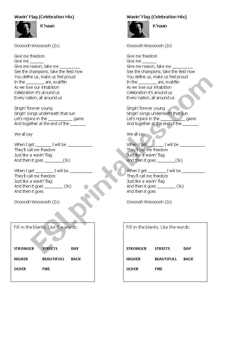 Waving Flag worksheet