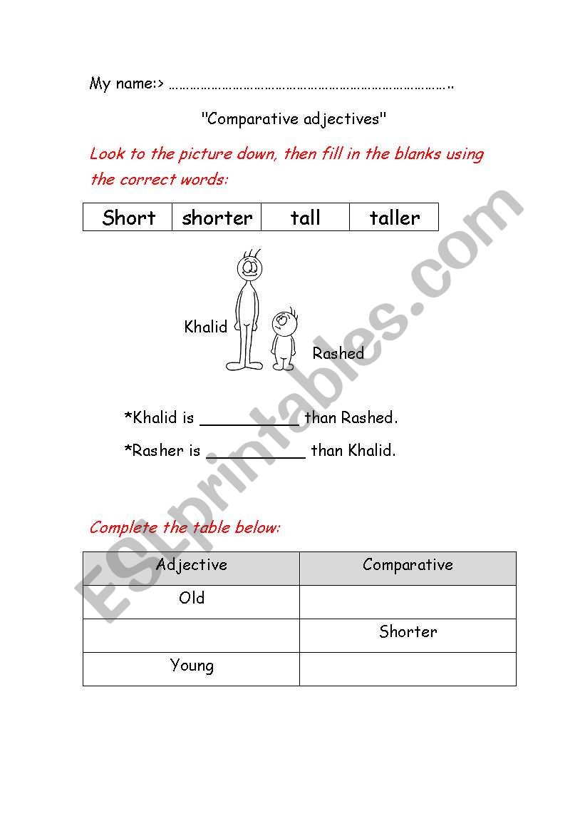 english-worksheets-comparative-adjectives